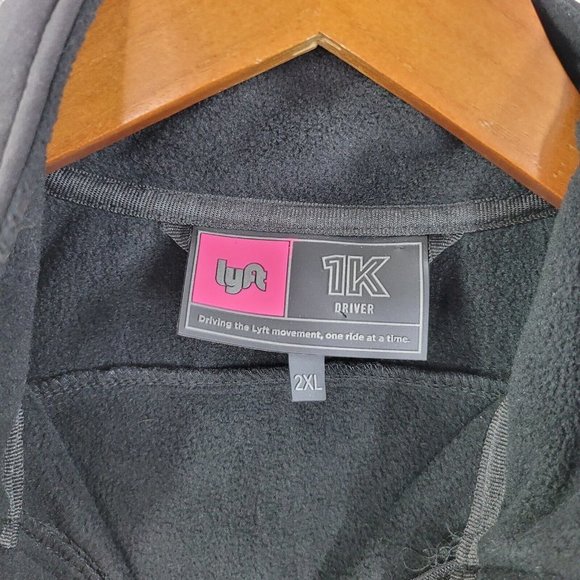 Lyft Black Full Zip up Jacket 1K size 2XL Soft Shell Rides Coat Black - Picture 6 of 6